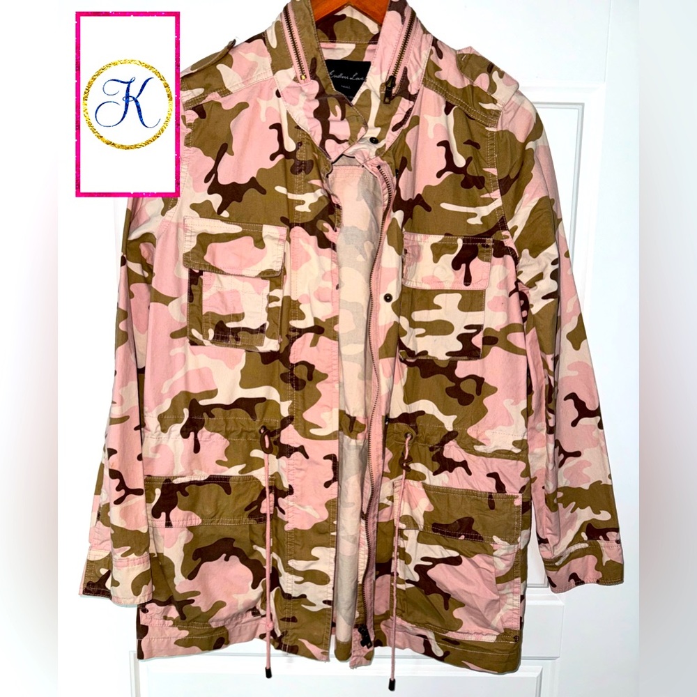 Pink Camouflage Utility Jacket with Drawstring